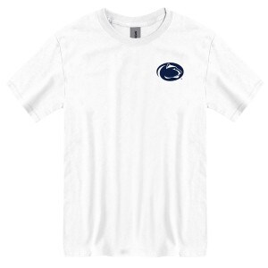 white short sleeve t-shirt with Penn State Athletic Logo on left chest